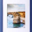 Wyooxoo 9x12 Picture Frame Made of Solid Wood Photo Frame Display Pictures 6x8 with Mat or 9x12 Without Mat For Table top Display or Wall, Dark Blue, 1 Pack