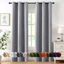 MIULEE Light Grey Blackout Curtains for Bedroom Living Room 72 Inches Long 2 Panels, Thermal Insulated Room Darkening Drapes Grommet Noise Reducing Light Blocking Window Treatments 40x72 Inch