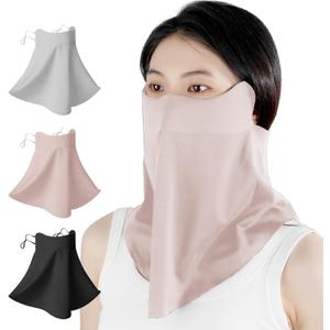UV Sun Protection Face Mask with Neck Coverage UPF 50+ Face Shield Breathable Design for Summer Outdoor Activities (Pink)
