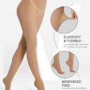 2 Pairs Women's 80D Opaque Tights, Soft Run-Resistant High Waisted Pantyhose, Solid Color Tights With 28 Colors (Beige, L)