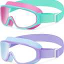 Vvinca Kids Goggles with Comfort Fabric Strap, Kids Swim Goggles Wide View Anti-Fog/UV No Leaking Swimming Goggles for 3-14