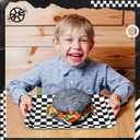Zubebe 3 Pcs 13 x 10 Inch Checkered Serving Tray Black and White Serving Pieces Race Car Trays Rectangle Checker Plate Plaid Dishes Food Platter for Birthday Party