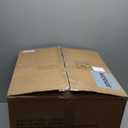 Amazon Basics Round Linen Ottoman with Storage, Tufted Upholstered Footstool for Living Room and Bedroom, 20" x 17", Linen Burlap Beige