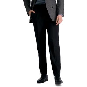 Haggar Mens Premium Comfort Dress Pant-Straight Fit Flat Front (Regular and Big & Tall Sizes) (40W x 30L, Black)