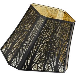 Large sconce lamp shade,metal spider rectangle lamp shade,modern lamp shades,table lamp shade for bedroom or living room (8+6.1)" Top x (13.8+8)" Bottom x 11" Hight,black (Black and Gold)