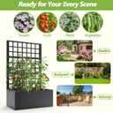 Metal Planter with Trellis - Trellis with Planter Box & Privacy Screen, 63"（H）x 31.5" x 16"