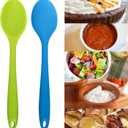 10 Pack Silicone Mixing Spoon, 10.8 Inch Heat Resistant Kitchen Spoons for Cooking, Large Non-Stick Basting Serving Stirring Mixing Spoon for Baking, Serving Scraping