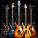 Electric Guitar Collection Paint by Numbers Kit for Adults - DIY Colorful Guitar Display Painting on Canvas 16x20In, Framed Acrylic Paint Set, Suitable for Beginners, Musical Art for Home Decoration