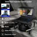Sewer Camera with Self-Leveling 100ft Plumbing Snake, 9" AHD Screen for Plumber, Homeowners
