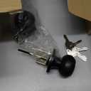 Exterior Door Knob with Lock and Key, 4 Pack Keyed Alike Entry Door Knob for Front Door Lock Set, Matte Black Bedroom Door Knobs with Lock and Single Cylinder Deadbolt Set