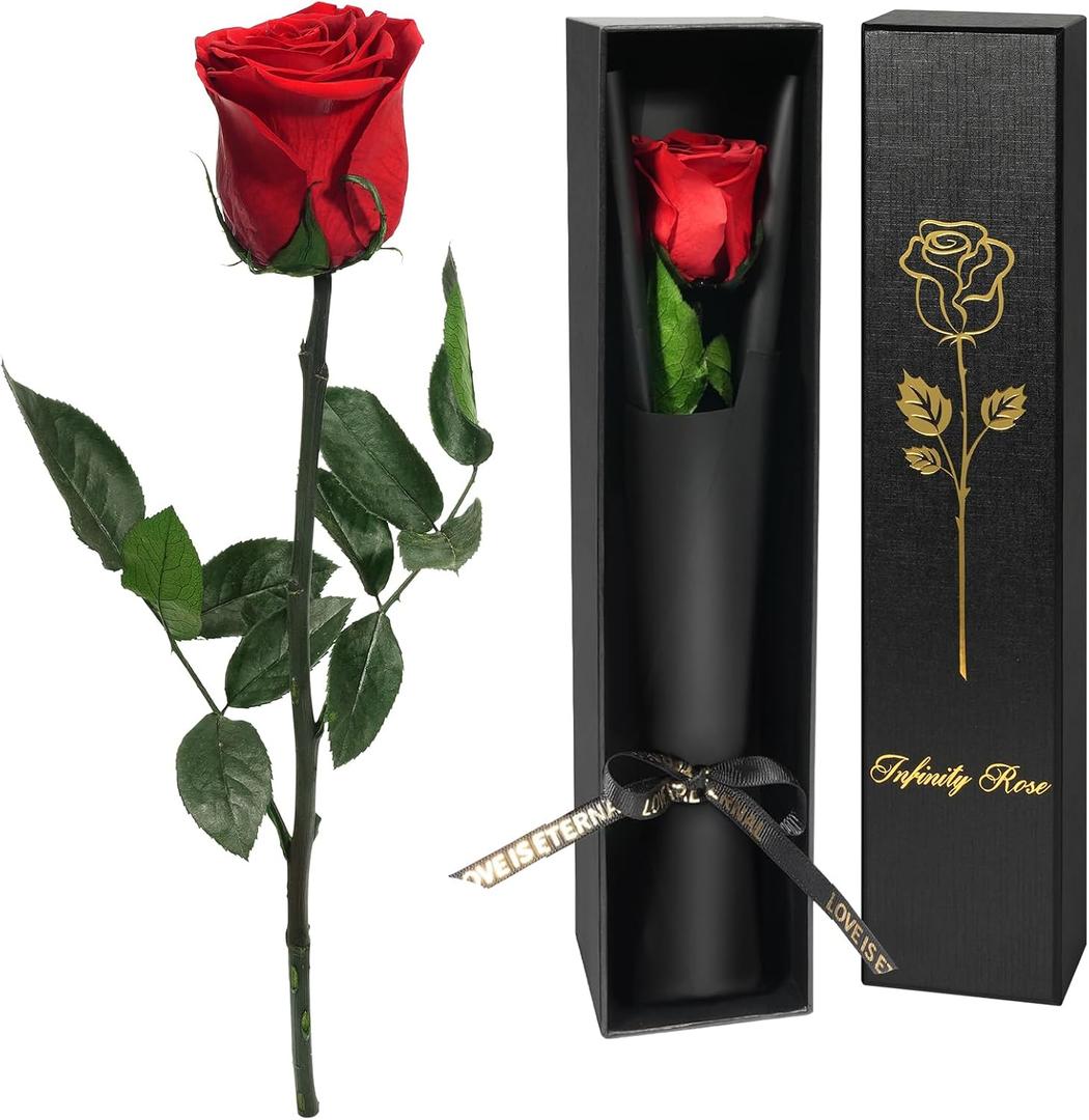 Yamonic Preserved Flowers Rose Gifts for Women Mom, Mothers Day Rose Flower Gifts for Moms,Forever Real Flowers Mom Birthday Grandma Gifts, Valentines Day Gift for Her Girlfriend Wife Anniversary(Red)
