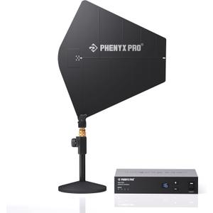 Phenyx Pro UHF Wireless Antenna Combiner Bundle for in-Ear Monitor System, 4-Way IEM Transmitter Combiner w/Active Directional Paddle Antenna, 16 Gain Control, Receiver Mounting Rod&Plate (PAS-227X)