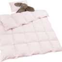 zzlamb Toddler Comforter Baby Down Blanket, Lightweight & Breathable Small Crib Quilt All Season Duvet Insert, Soft Noiseless Shell Down Proof Machine Washable, Cherry Pink 45x60in