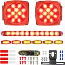 Trailer Lights, Boat Trailer Light Kit, IP68 Waterproof with 25foot 4Pin Trailer Wiring Harness for Utility Marine, Truck, Camper Under and Over 80"