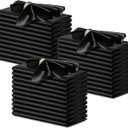 P Pothuiny 50 Pcs Black Satin Napkins 17 x 17 Inches, Square Smooth Wedding Dinner Napkins Silky Bulk Cloth Napkins Table Napkins for Banquet Party Restaurant Decor, Thanksgiving, Christmas