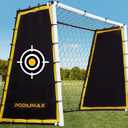 PodiuMax 4 in 1 Soccer Goal & Rebounder, 7x5ft Rebound Net with Upgrade Frame, Steel Ground Pass Net for Backyard Park Field, Soccer Kick Back Trainer for High Passing, Low Passing & Shooting Training