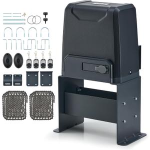 CO-Z Automatic Gate Opener, HomeLink Compatible Sliding Gate Opener for 3300lb 40ft Gates, 550W Chain Operated Gate Opening Kit with IR Sensors Remotes, Driveway Home Garden Electric Gate Complete Kit