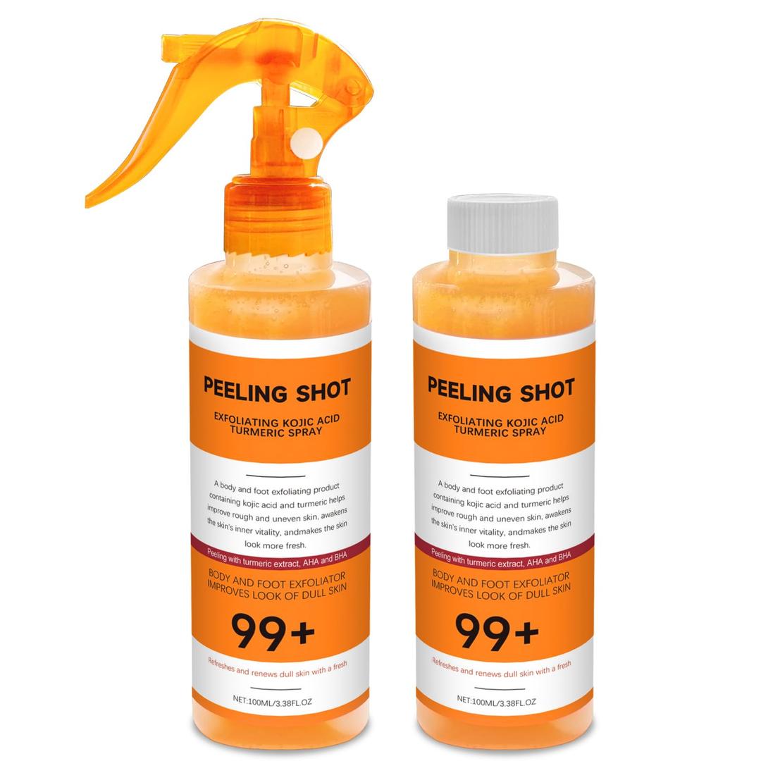 Body Keratin Care Kojic Acid Turmeric Spray: Gently Exfoliating Peeling Shot– Hydrates,Nourish your skin,Suitable for All Skin Types, 200ml - OP