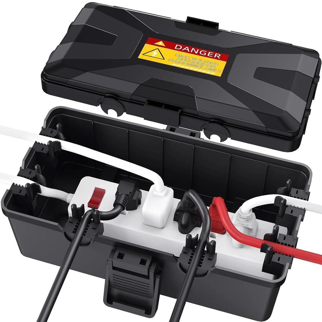 Wowbox Medium Outdoor Electrical Box Waterproof (10.3 x 6X 3.7inch), Black Weatherproof Extension Cord Box w/6 Cable Entry, IP54 Waterproof Outdoor Outlet Covers for Power Strip, Plug Wowbox Medium Outdoor Electrical Box Waterproof (10.3 x 6X 3.7inch), Black Weatherproof Extension Cord Box w/6 Cable Entry, IP54 Waterproof Outdoor Outlet Covers for Power Strip, Plug