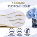 Memory Foam Pillow, Cervical Pillow, 4-Layer Queen, Contour Pillow, Side Sleeper, Neck Support, Pillow for Neck Pain, CertiPUR-US