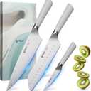 Kitchen Knife Set, 3-Piece Knives Set for Kitchen with Chef Knife, Santoku & Paring Knife, German 1.4116 Stainless Steel Knife Set, Lightweight Design, Gift-Ready Chef Knife Set