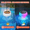 2 in 1 Floating Pool Lights Solar Powered with Chlorine Floater, Pool Lights that Float with Remote Control, 8 Lighting, Timing Mode, IPX68 Waterproof for Inground Pool, Pool Party