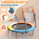 3FT Foldable Trampoline for Kids - 36” Mini Small Trampoline with Handle Bar, Height-Adjustable, Max Load 100LBS, Ideal for Toddler Baby Jumping Mats & Outdoor Workout Adventures