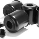 5.15 Inch Stainless Trailer Wheel Center Cap Kit - 4 Matte Black Push Through Center Caps with 4 Replacement Open End Plus Plug Center Caps for Truck SUV Rv