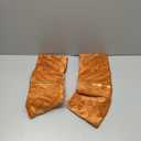 Tosleo Burnt Orange Velvet Throw Pillow Covers 20 x 20 inch Pack of 2 with Gold Leather Fall Decorative Couch Pillowcases Luxury Modern Pillow Cover for Living Room Bedroom Sofa Cushion Bed