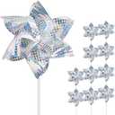 Reflective Pinwheels,10-Pack Extra Sparkly Pinwheels for Garden Decor, Pinwheels for Kids,Scare Birds Away from Garden Yard Patio Lawn Farm (10 Pack).