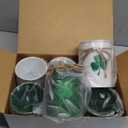 Remerry 3 Pcs St. Patrick's Day Vase Centerpiece, 3.1x4.3 Inches St. Patrick's Day Vase Bow Flower Bucket Shamrock Floral Picks Green Metal Bucket Decor for Table, Galvanized Buckets