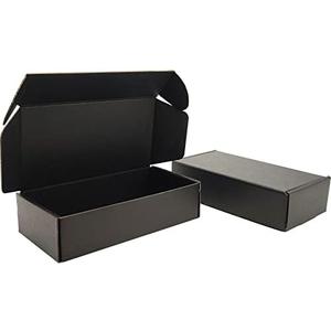 Lmuze 7x5x2 inches Small Shipping Boxes Set of 50 - Black Mailer Corrugated Cardboard Boxes for Shipping Packaging Mailing Products