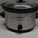 Elite Gourmet MST-275XS Electric Oval Slow Cooker, Adjustable Temp, Entrees, Sauces, Stews & Dips, Dishwasher Safe Glass Lid & Crock (2 Quart, Stainless Steel)