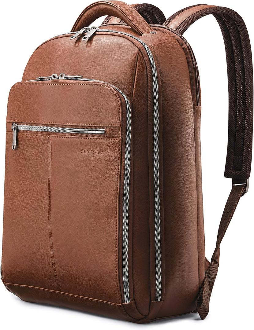 Samsonite Classic Leather Backpack, Cognac, One Size