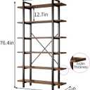 Bookshelf, Industrial Style Bookcase, Book Rack, Storage Rack Shelves in Living Room/Home/Office, Books Holder Organizer for Books/Movies (6-Tiers)