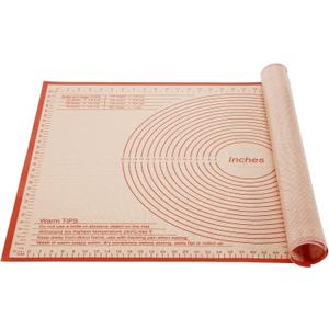 Silicone Pastry Mat 34x26 Inch Nonstick Baking Mats Kitchen Counter Mat -Perfect for Doug, Pastry, Dough Rolling, Kneading Board, Pie Crust, Fondant, Pasta/Pizza (Red)