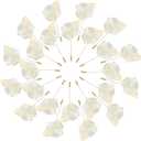 M METERXITY 48-Pack Flower Lapel Pins for Men, Golden Leaf Rose Boutonnieres Pin Groom Boutonnieres for Wedding/Dance/Party, Men Lapel Pins for Suits Satin Flower Corsage [Milky White]