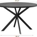 ChooChoo 47.2 Inch Round Dining Table for 4, Farmhouse Wood Kitchen Table, Circle Dinner Table for Kitchen & Dining Room, Black