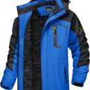 TACVASEN Men's Winter Skiing Jackets Water Resistant Fleece Coats Insulated Thermal Snowboard Jacket Parka Raincoat with Hood (Medium, #215 Blue)