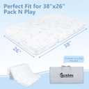 Mochen Trifold Pack and Play Mattress, 38"x 26" Gel Memory Foam Pack Play Mattresses for Baby Toddlers with Breathable Washable Cover & Carry Bag, Portable Travel Playpen Mattress for Pack N Play