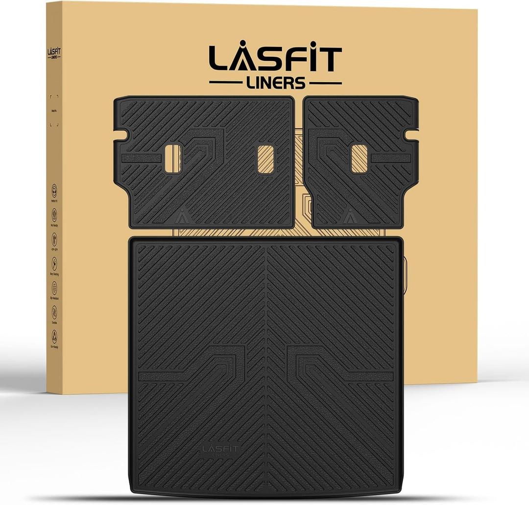 LASFIT Cargo Mat with Backrest Mat for Honda Passport 2026, All Weather TPE Custom Fit Trunk Mat Trunk Liner Trunk Tray Cargo Liner Cargo Tray with Seatback Cover, Black