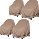 ULTCOVER Waterproof Patio Adirondack Chair Cover 4 Pack for Outdoor Chair Size Upto 32W x 35D x 36H inch (Brown)