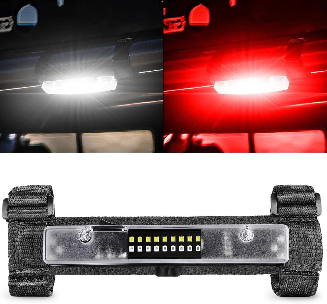 UTV Interior Light, RFROAD LIGHTING Universal Interior Dome Light Roll Bar Mount LED Lights Utility Roll Cage Lights for UTV Polaris RZR ATV Can-Am Kawasaki Truck Car Off Road Cab - White/Red