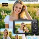 Digital Camera 4K Autofocus Vlogging Camera for Photography with 16X Zoom Anti Shake, 32GB Card, 48MP Compact Portable Point and Shoot Camera for Kids Boys Girls Teens BeginnerBlack