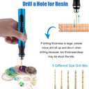 Resin Polishing Tools Kit,Electric Resin Drill Kit,Rotary Pen & Deburring Tool 3D Printing for Keychain Making,Jewelry Art,Resin Duberring, Drilling,Polishing,Engraving,DIY