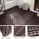 VANCASTLE 9 Pack Interlocking Deck Tiles, 12"x12" Patio Pavers, Heavy Duty Plastic Outdoor Flooring with Drainage, Waterproof Non-Slip Snap-Together Tiles for Balcony, Poolside, Garage, Dark Brown