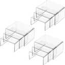 Hedume Set of 9 Clear Acrylic Display Risers for Figures, Buffets, Cupcakes and Jewelry Display Stands