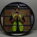 Small Round Wall Mirror,Bathroom Mirror (Black, 11.8 in.)