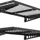 FLEXIMOUNTS 2 Pack 2x4ft Garage Storage 24x48 inch Heavy Duty Bike Wall Shelving Rack, 440lbs Total Weight Capacity, Black, Pro Series