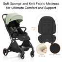 Gromast Gravity Folding Baby Stroller - Portable Travel Toddler Stroller w/Adjustable Backrest, Canopy & Cup Holder, Lightweight and UV Protected, One-Hand Automatic Folding - Green